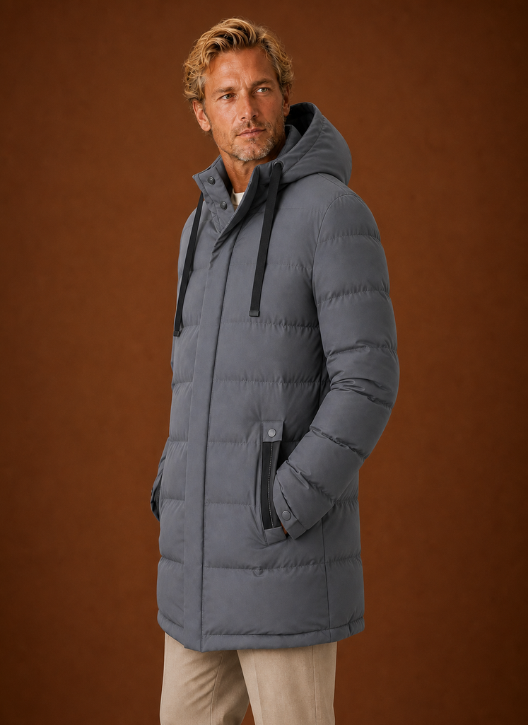 Chaqueta Puffer para Hombre - Abrigo de Invierno Aislado con Capucha Larga | Areleon