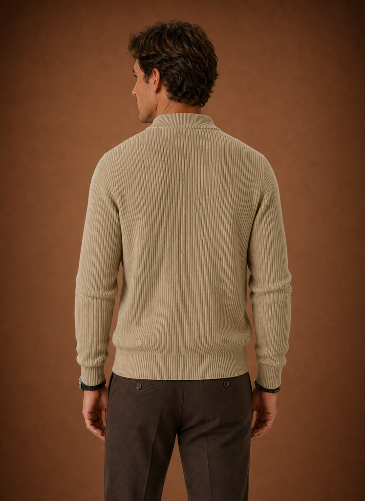 Suéter de Cardigan de Punto con Cierre Completo para Hombre | Areleon