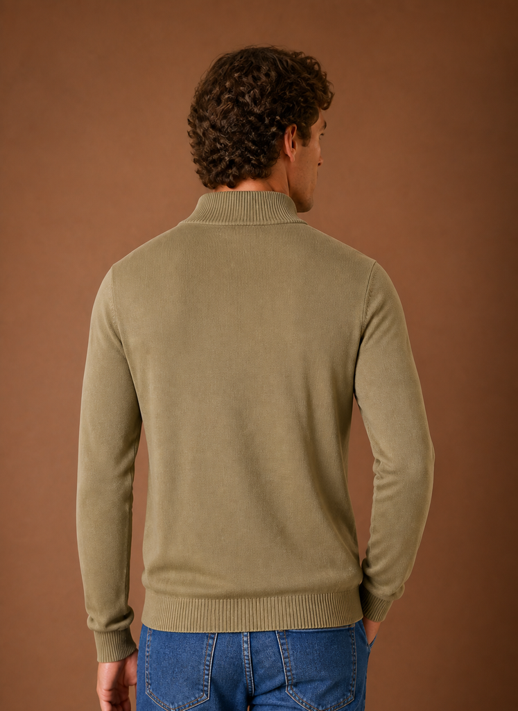 Suéter de Cuello Cuarto para Hombre | Areleon