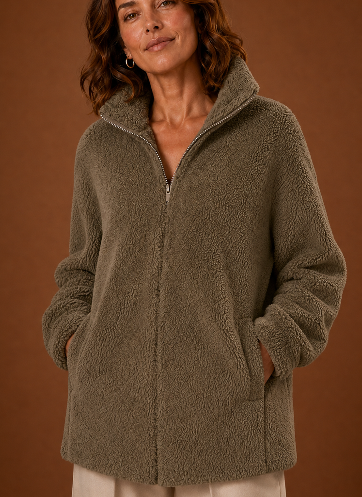Chaqueta de Invierno con Cremallera de Forro Polar para Mujer | Areleon