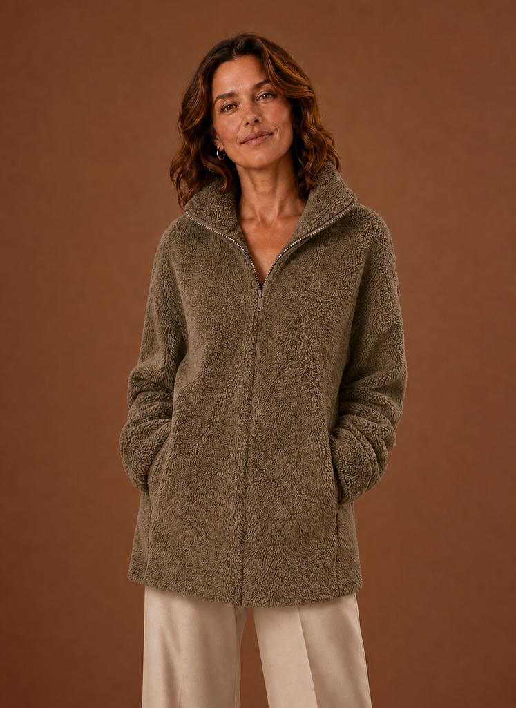 Chaqueta de Invierno con Cremallera de Forro Polar para Mujer | Areleon