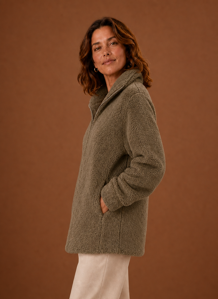Chaqueta de Invierno con Cremallera de Forro Polar para Mujer | Areleon