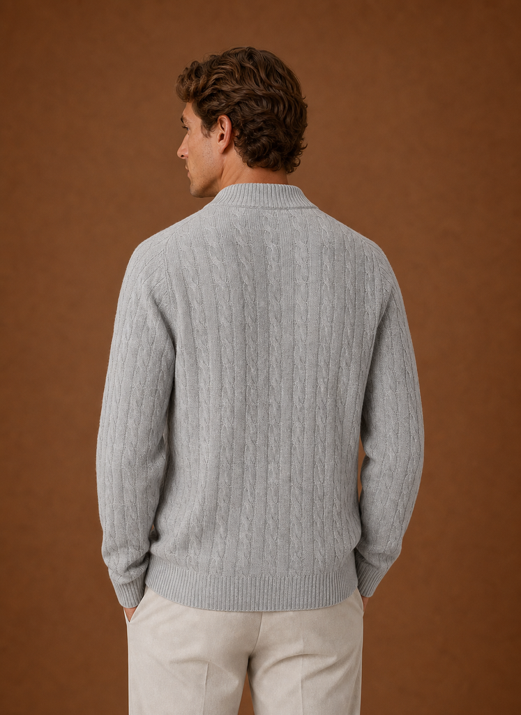 Cardigan de Punto de Cable para Hombre - Suéter con Botones | Areleon
