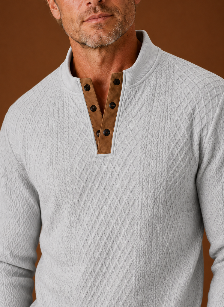 Suéter de Cuello Redondo para Hombre - Pullover para Capas y Uso en Oficina | Areleon
