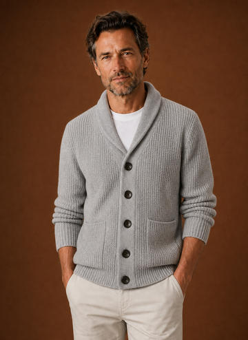 Cárdigan de Cuello Chal para Hombre - Cárdigan de Punto | Areleon