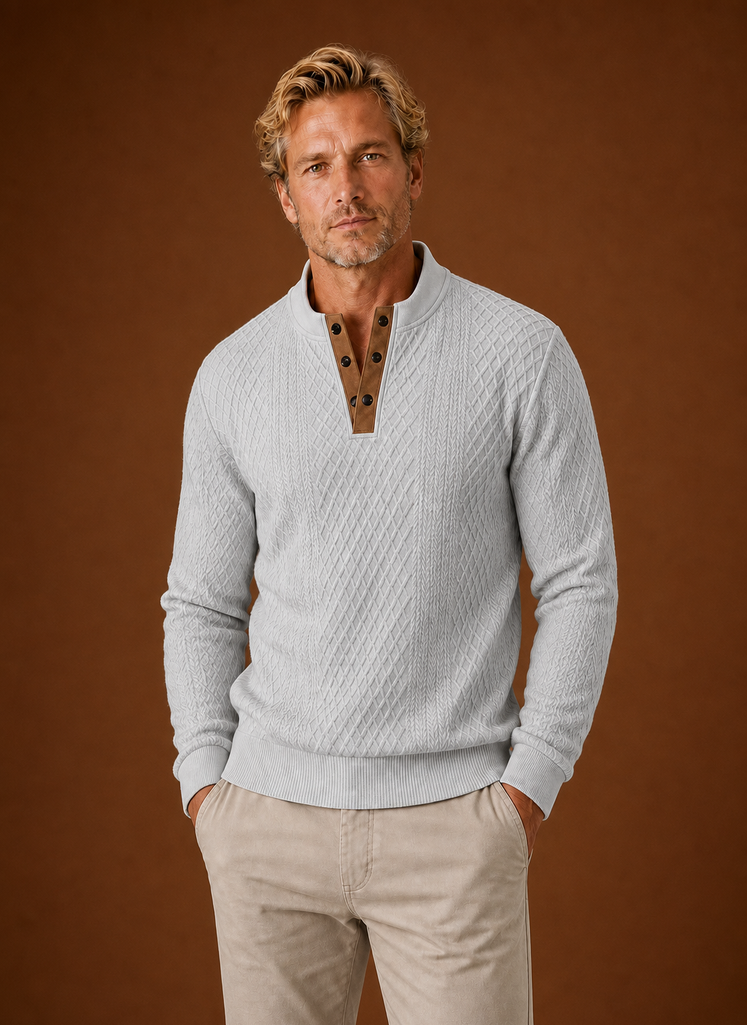 Suéter de Cuello Redondo para Hombre - Pullover para Capas y Uso en Oficina | Areleon