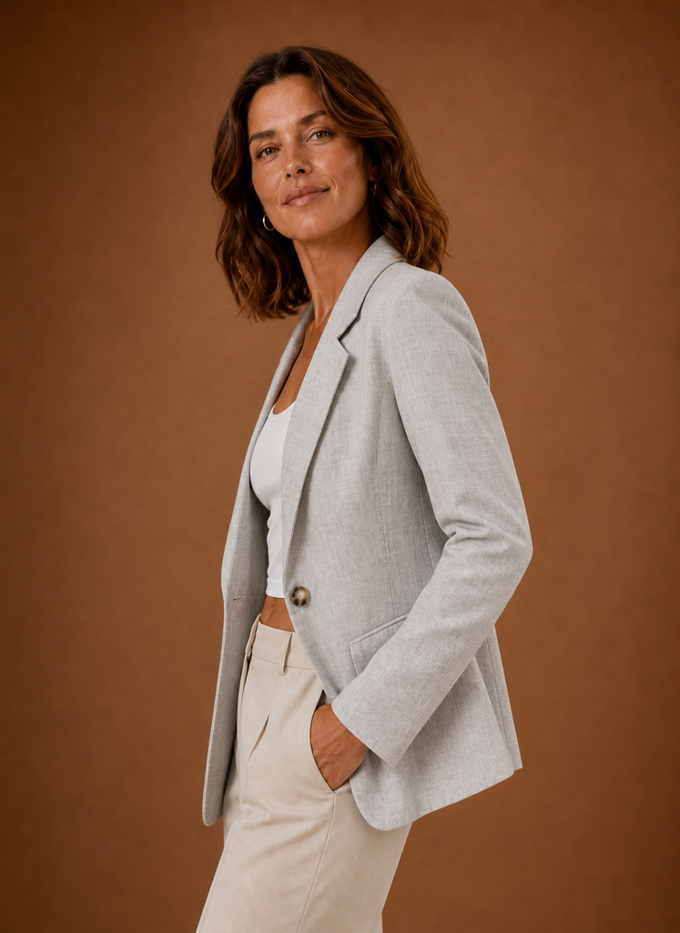 Blazer Entallado para Mujer - Chaqueta de Manga Larga con Un Solo Botón | Areleon