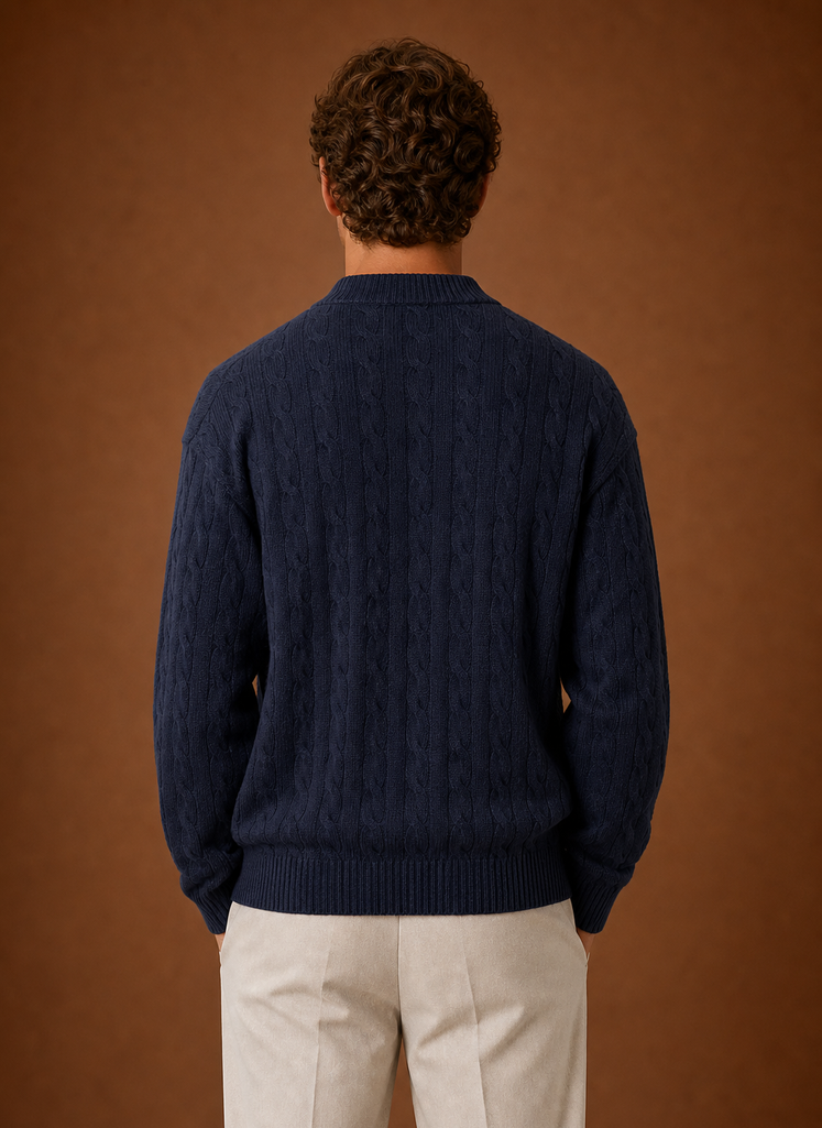 Cardigan de Punto de Cable para Hombre - Suéter con Botones | Areleon