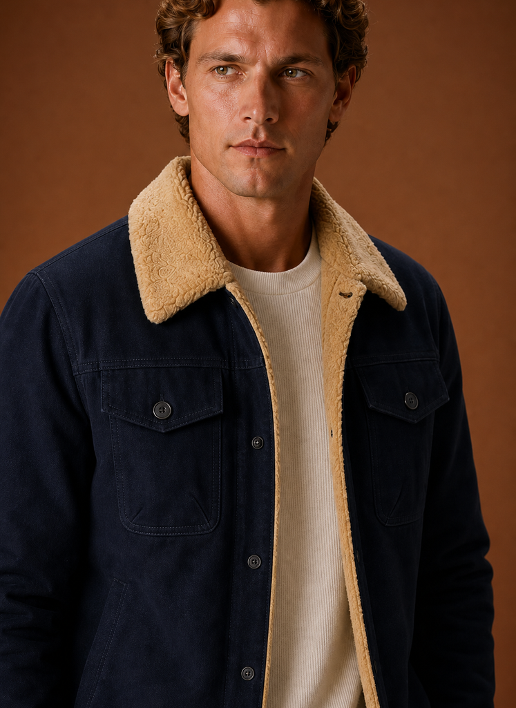 Chaqueta Sherpa para Hombre - Chaqueta Casual con Forro de Forro Polar | Areleon