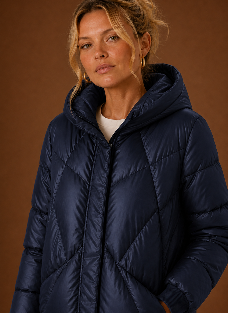 Chaqueta Puffer Larga para Mujer - Abrigo de Invierno con Capucha | Areleon