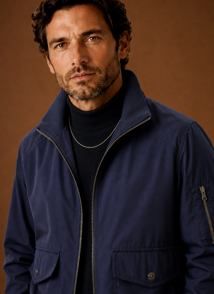 Chaqueta Bomber Ligera para Hombre Chaqueta Casual con Cremallera | Areleon