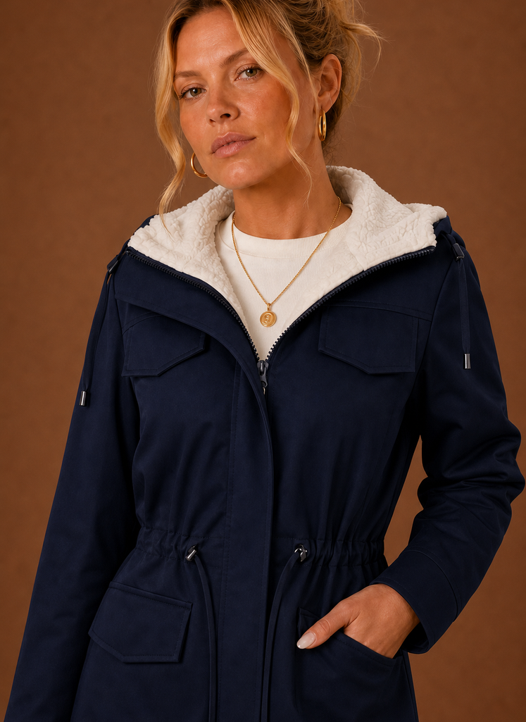 Chaqueta Parka para Mujer - Abrigo Largo de Invierno con Capucha Forrado de Forro Polar | Areleon