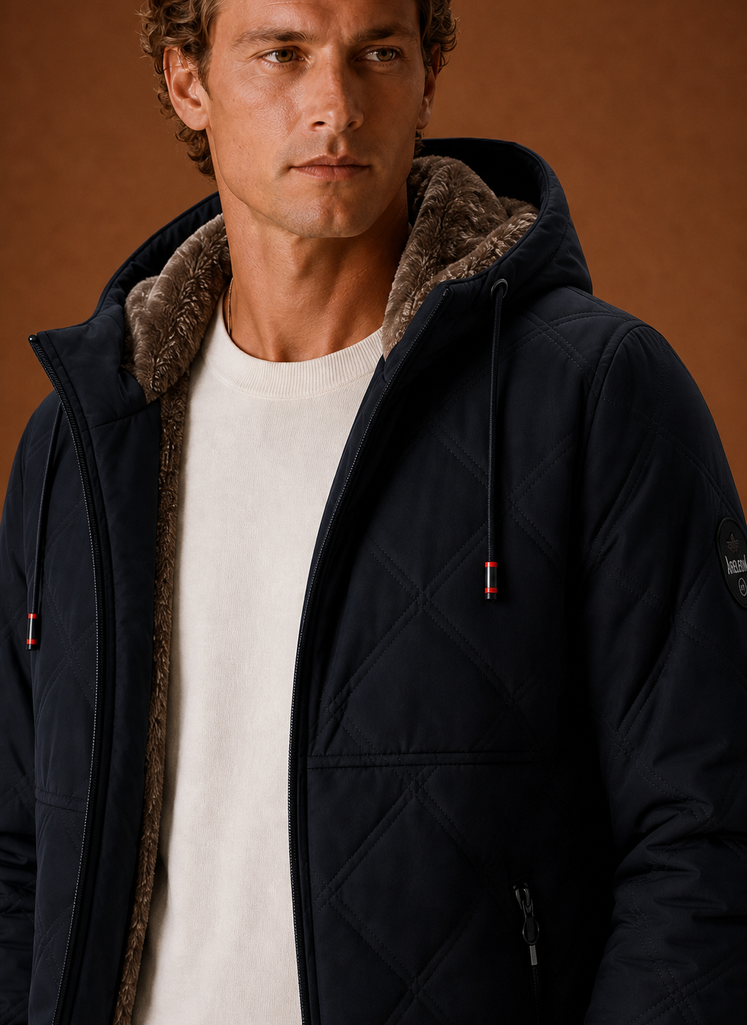 Chaqueta Acolchada para Hombre - Abrigo de Invierno con Capucha y Forro de Piel Sintética | Areleon