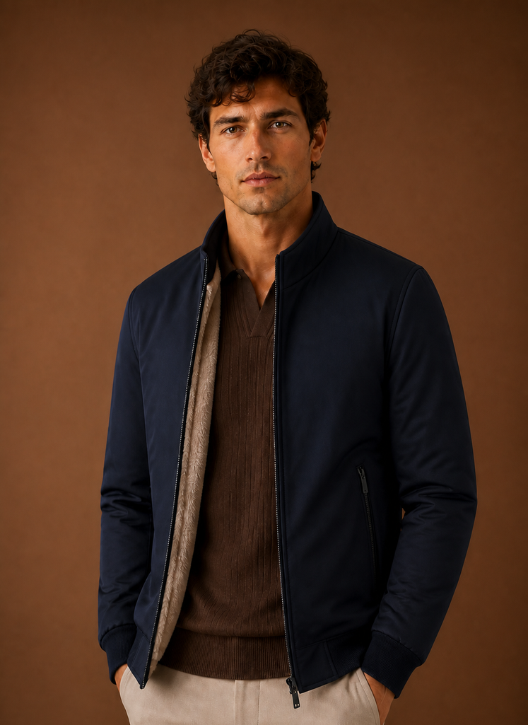 Chaqueta Bomber de Forro Polar Liviana para Hombre | Areleon
