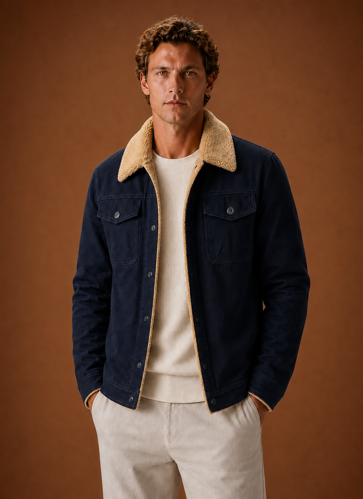 Chaqueta Sherpa para Hombre - Chaqueta Casual con Forro de Forro Polar | Areleon