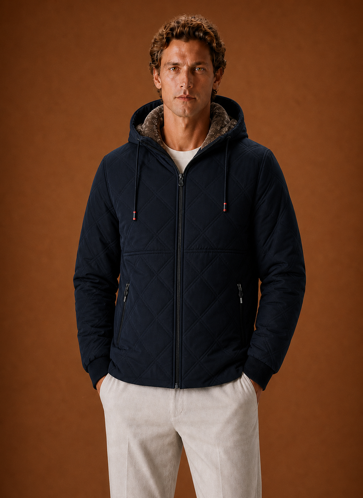 Chaqueta Acolchada para Hombre - Abrigo de Invierno con Capucha y Forro de Piel Sintética | Areleon