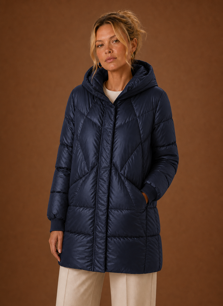 Chaqueta Puffer Larga para Mujer - Abrigo de Invierno con Capucha | Areleon