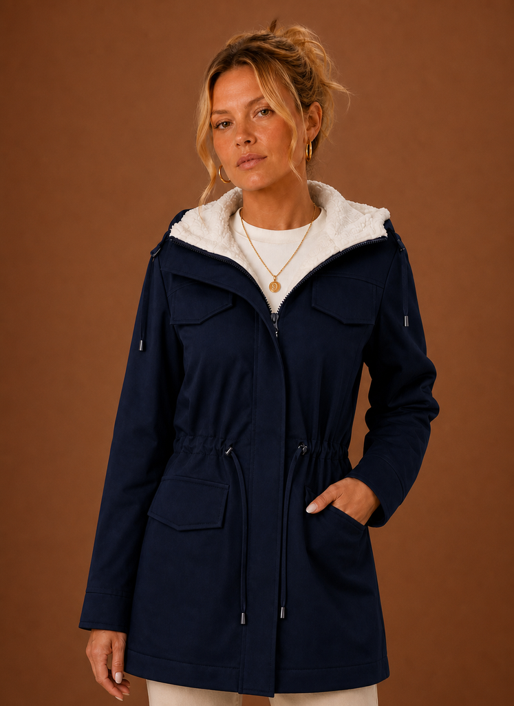 Chaqueta Parka para Mujer - Abrigo Largo de Invierno con Capucha Forrado de Forro Polar | Areleon