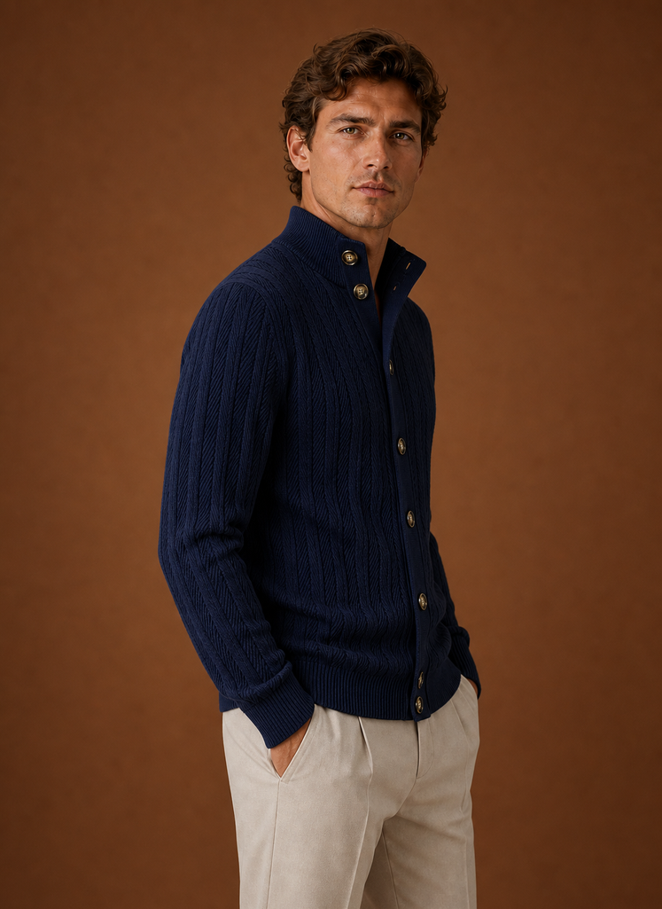 Cárdigan de Punto para Hombre - Suéter con Botones Frontal | Areleon
