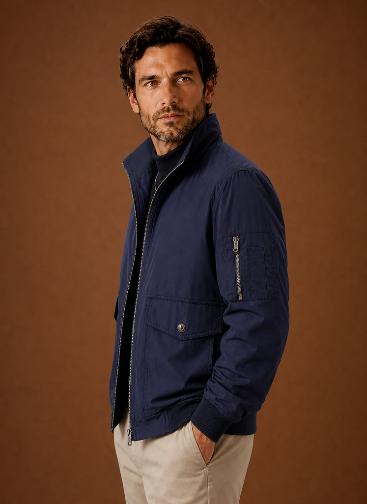 Chaqueta Bomber Ligera para Hombre Chaqueta Casual con Cremallera | Areleon