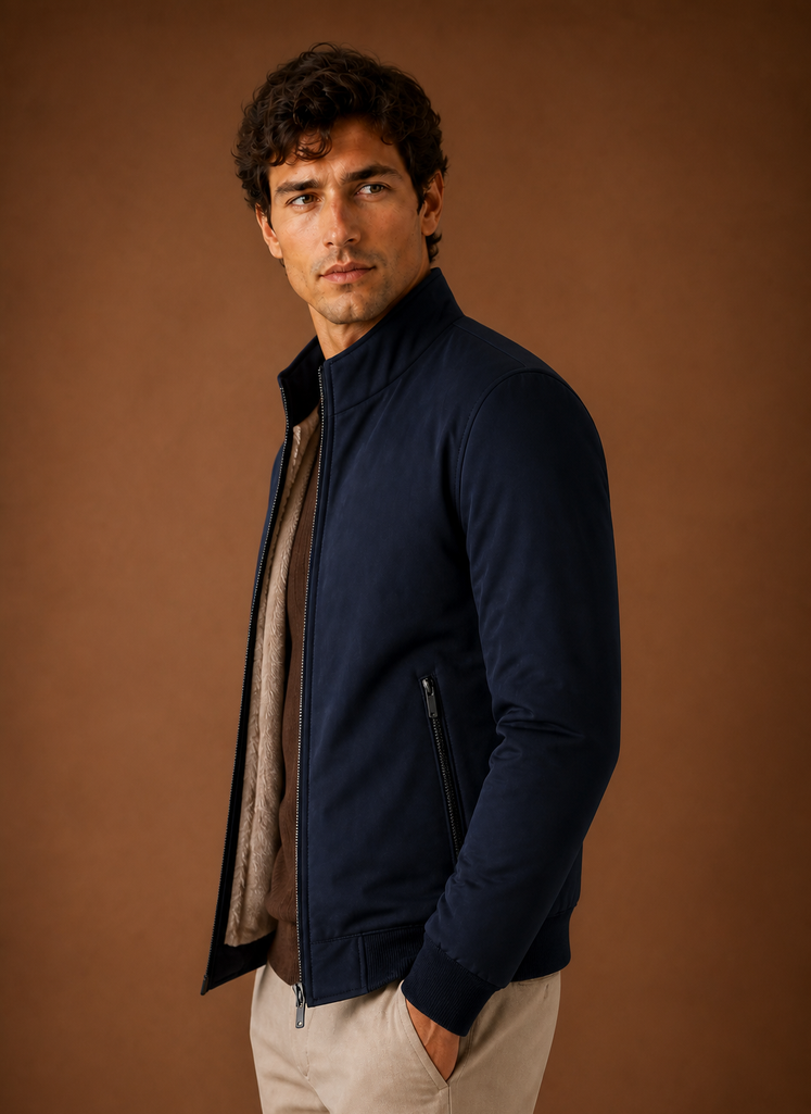 Chaqueta Bomber de Forro Polar Liviana para Hombre | Areleon
