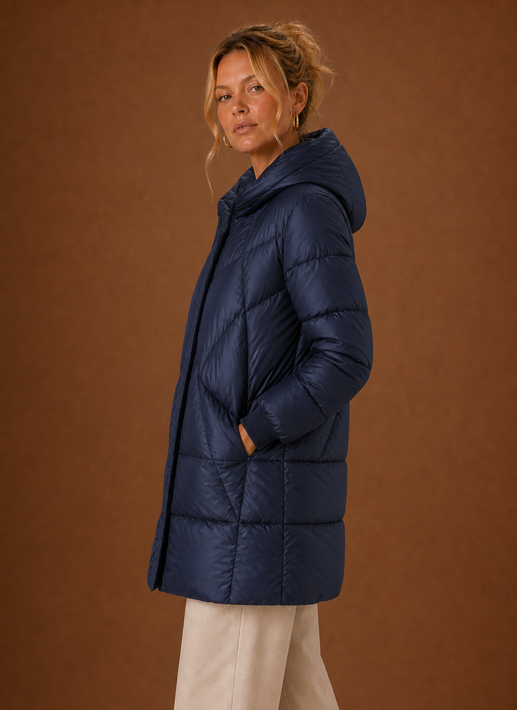 Chaqueta Puffer Larga para Mujer - Abrigo de Invierno con Capucha | Areleon