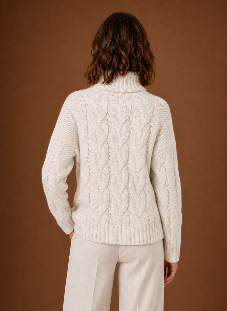 Suéter de Punto Trenzado para Mujer - Prenda de Punto Tipo Pullover | Areleon