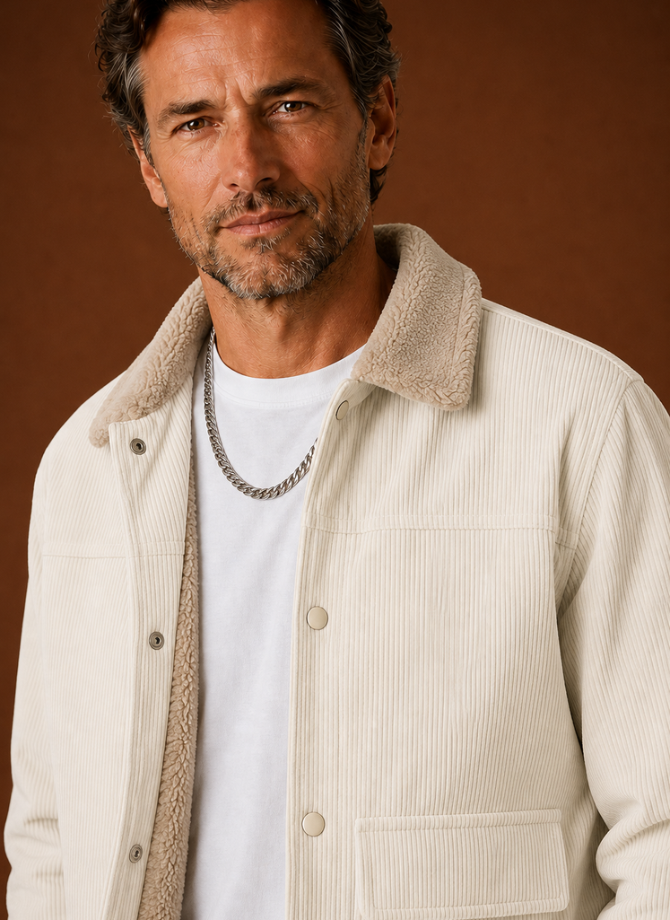 Chaqueta de Invierno para Hombre de Pana con Forro de Sherpa | Areleon