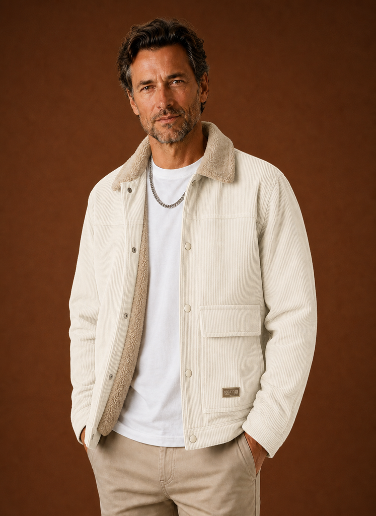 Chaqueta de Invierno para Hombre de Pana con Forro de Sherpa | Areleon