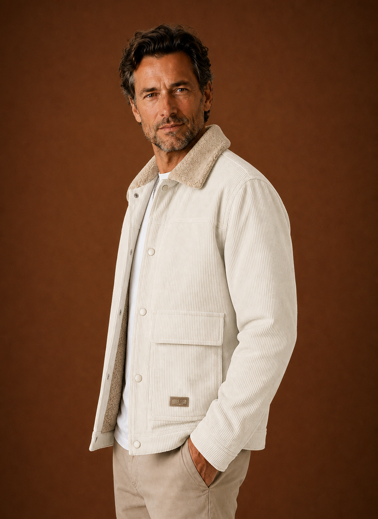 Chaqueta de Invierno para Hombre de Pana con Forro de Sherpa | Areleon