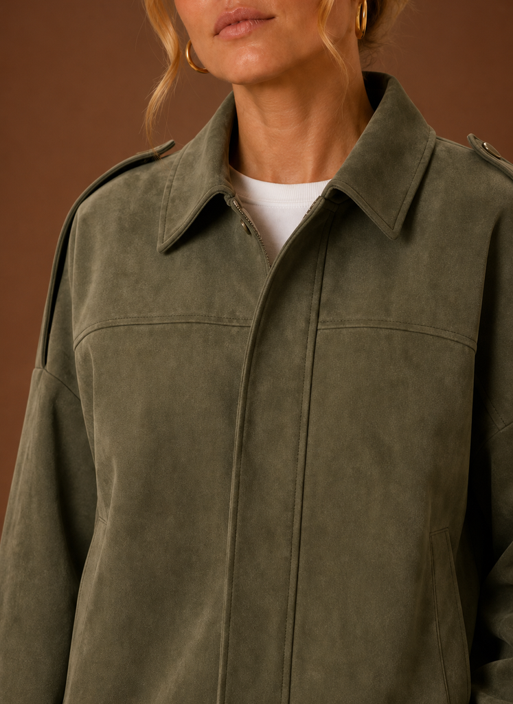 Chaqueta Oversized de Ante para Mujeres | Areleon