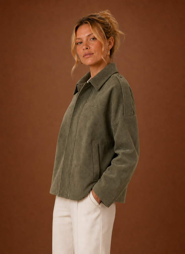 Chaqueta Oversized de Ante para Mujeres | Areleon