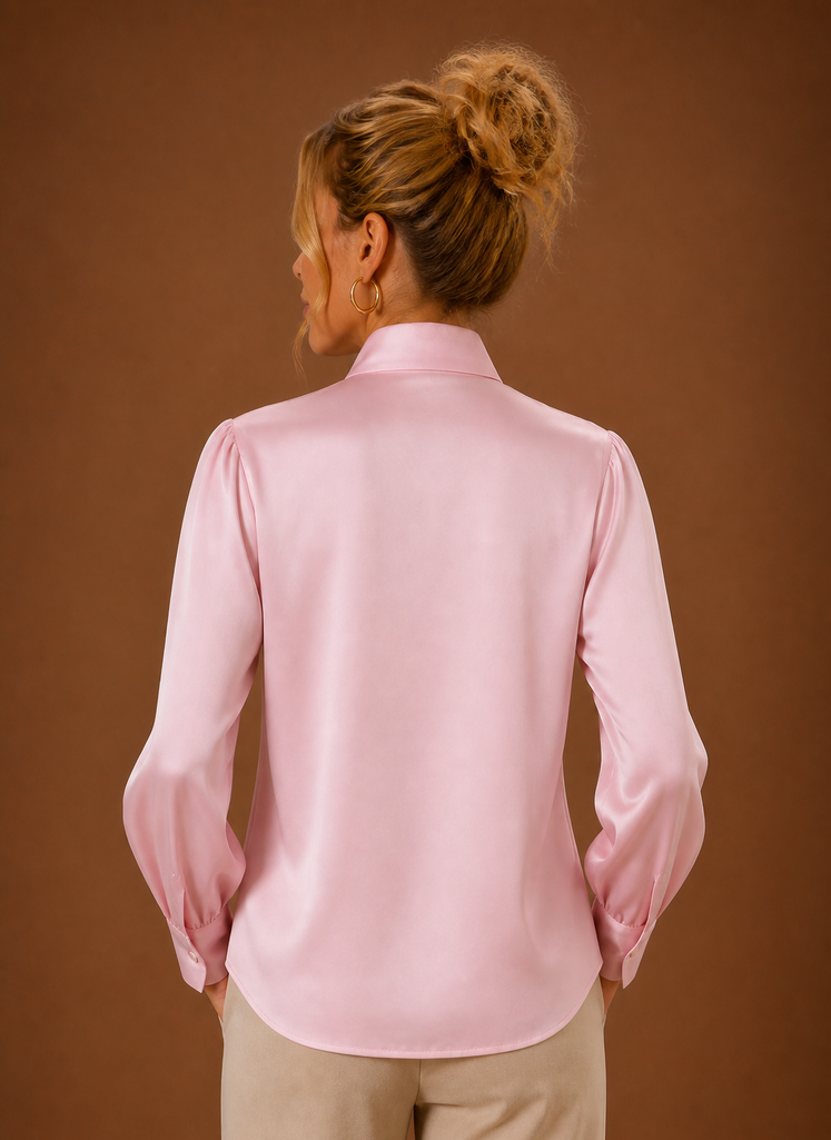 Blusa de Satén con Lazo para Mujeres | Areleon