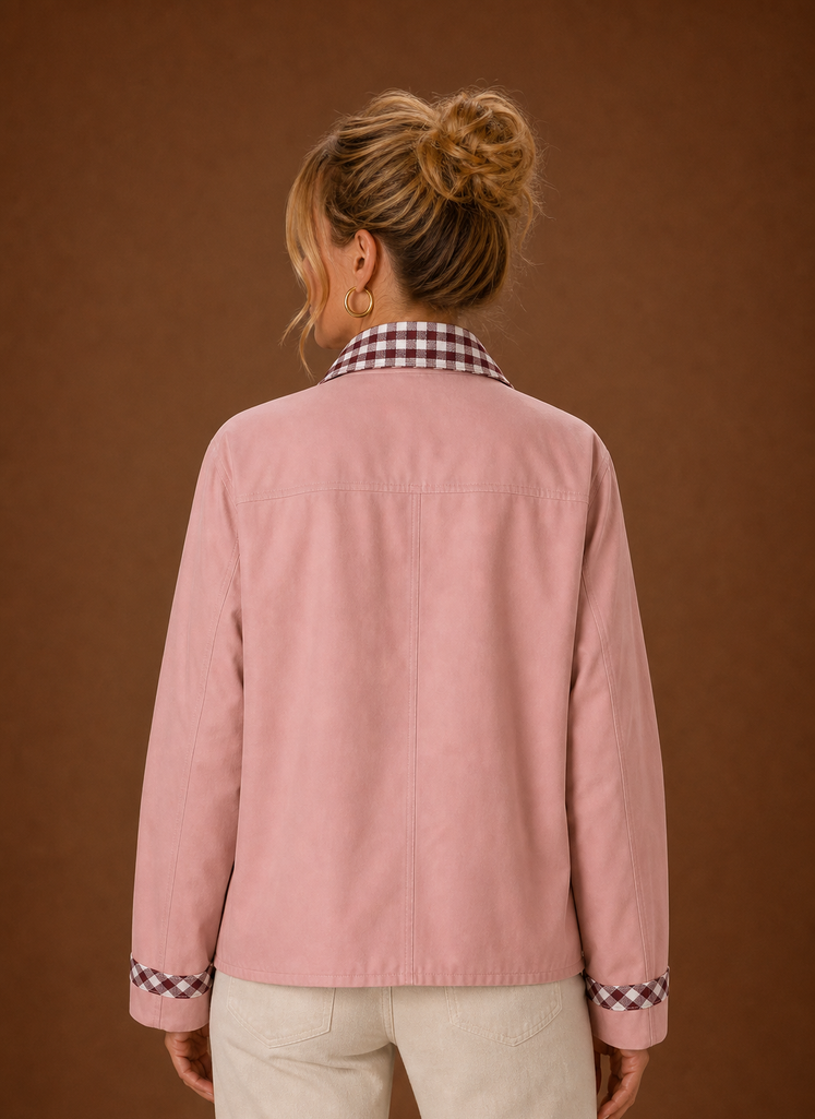 Chaqueta de granja para mujeres - Abrigo casual con cuello a cuadros | Areleon