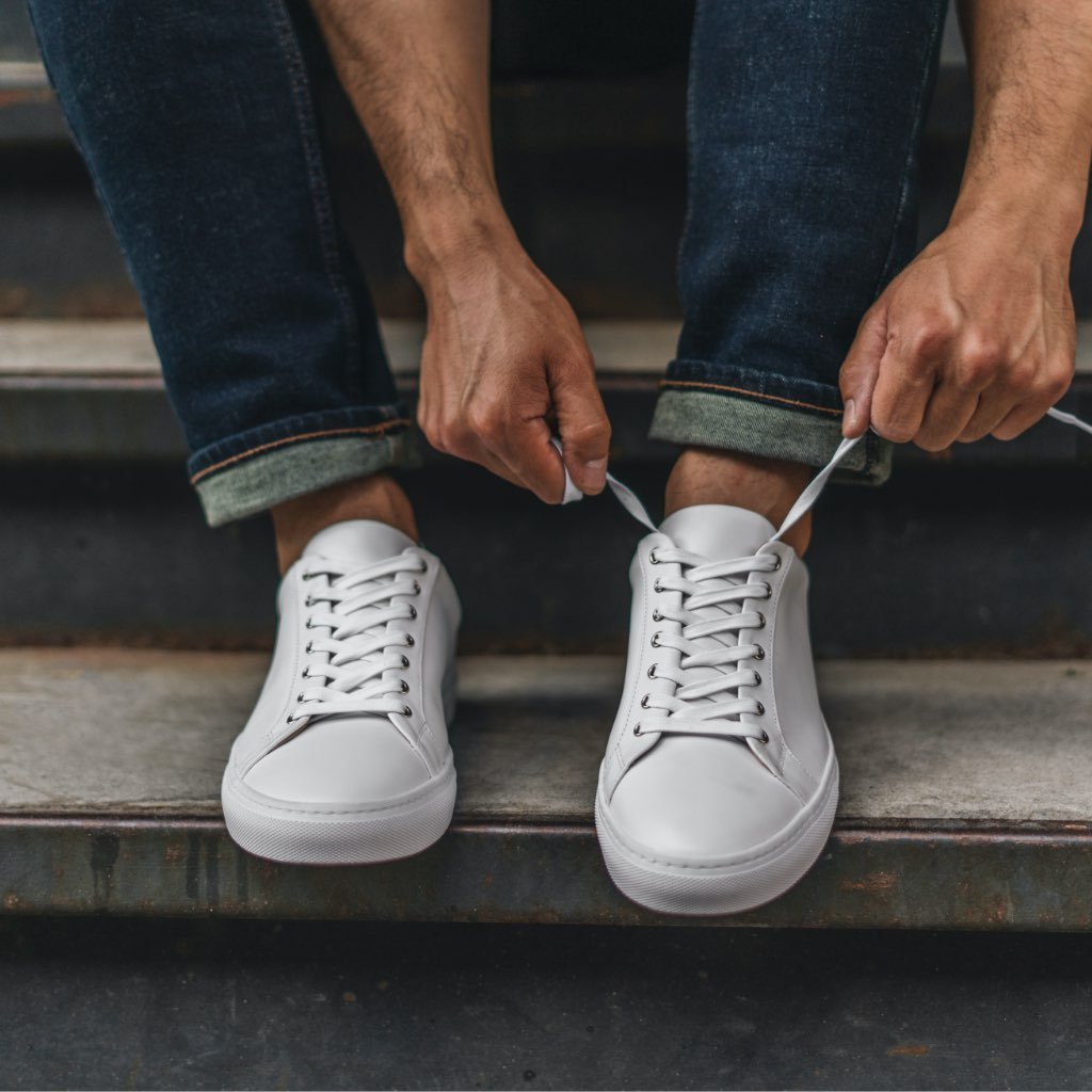 Zapatillas de Cuero Genuino para Hombre de Corte Bajo