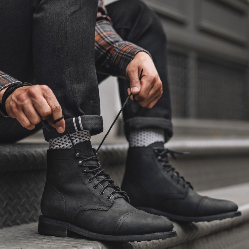 Botas de Piel Genuina para Hombre con Punta Cap Toe