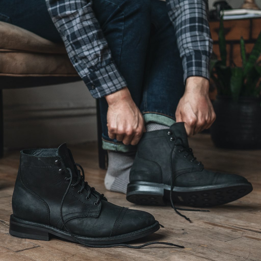Botas de Piel Genuina para Hombre con Punta Cap Toe