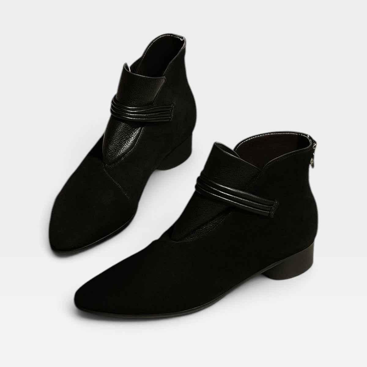 Botas de Tobillo Elegantes para Mujeres de Ante Genuine