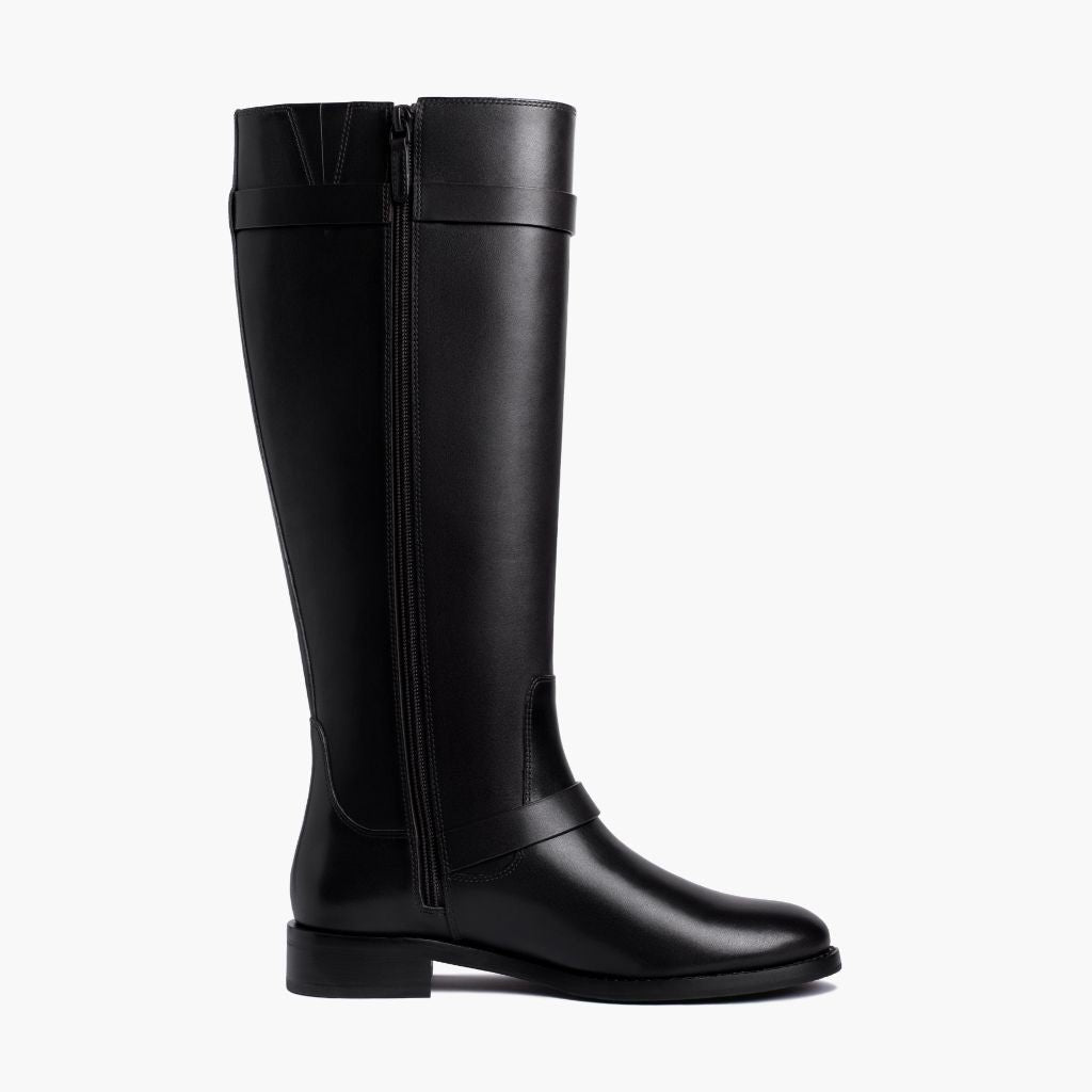 Botas de Cuero de Tacón Alto para Mujer con Pantorrilla Ancha