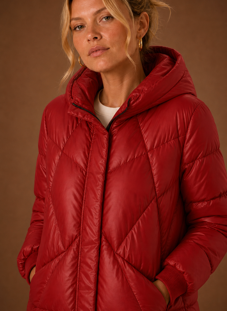 Chaqueta Puffer Larga para Mujer - Abrigo de Invierno con Capucha | Areleon