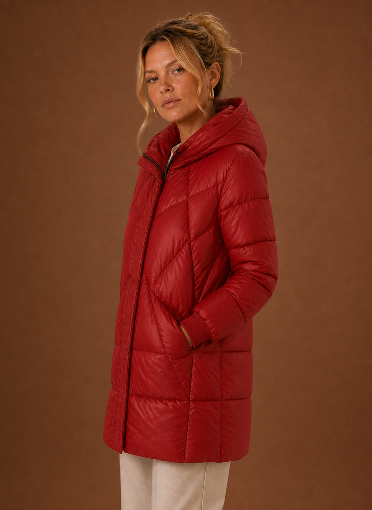 Chaqueta Puffer Larga para Mujer - Abrigo de Invierno con Capucha | Areleon