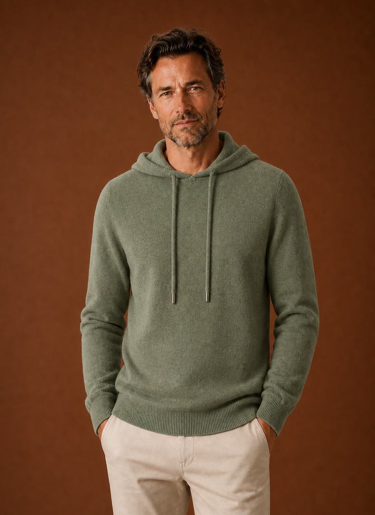 Suéter con Capucha de Look Cachemir para Hombre - Suéter de Punto | Areleon