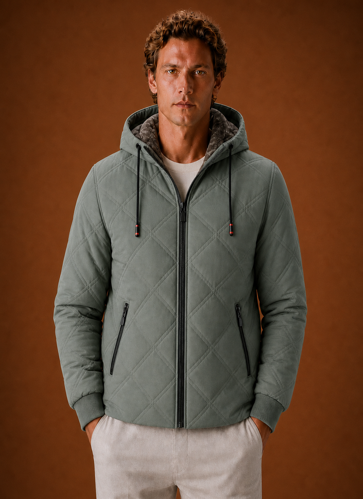 Chaqueta Acolchada para Hombre - Abrigo de Invierno con Capucha y Forro de Piel Sintética | Areleon