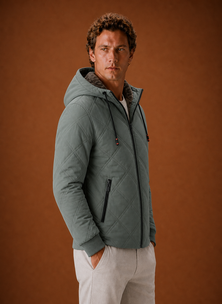 Chaqueta Acolchada para Hombre - Abrigo de Invierno con Capucha y Forro de Piel Sintética | Areleon