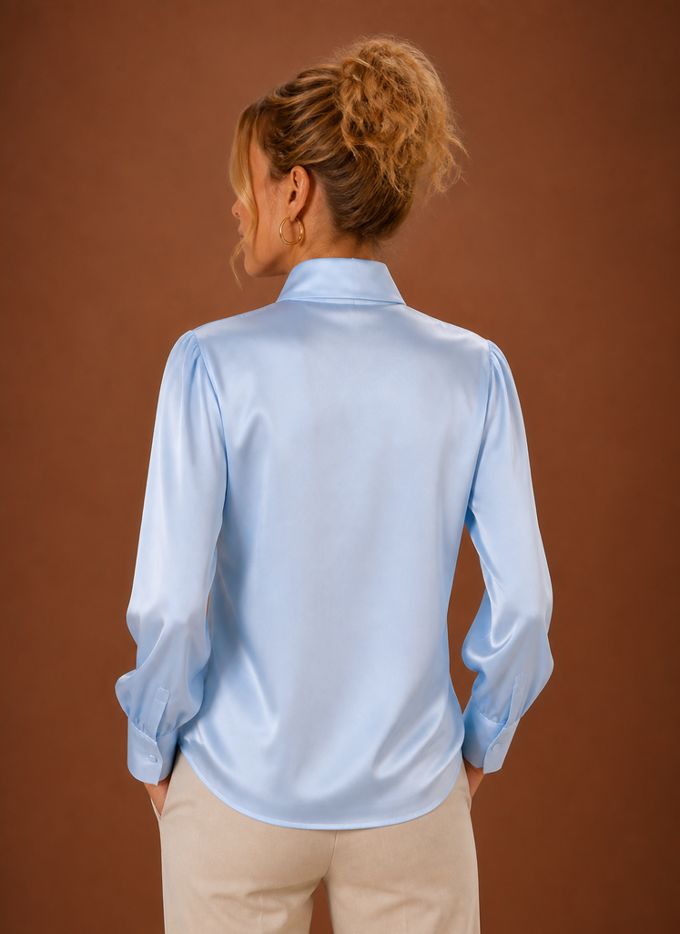Blusa de Satén con Lazo para Mujeres | Areleon