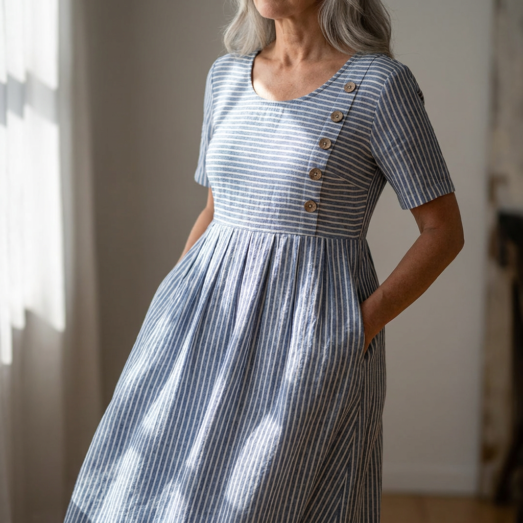 Vestido Midi a Rayas