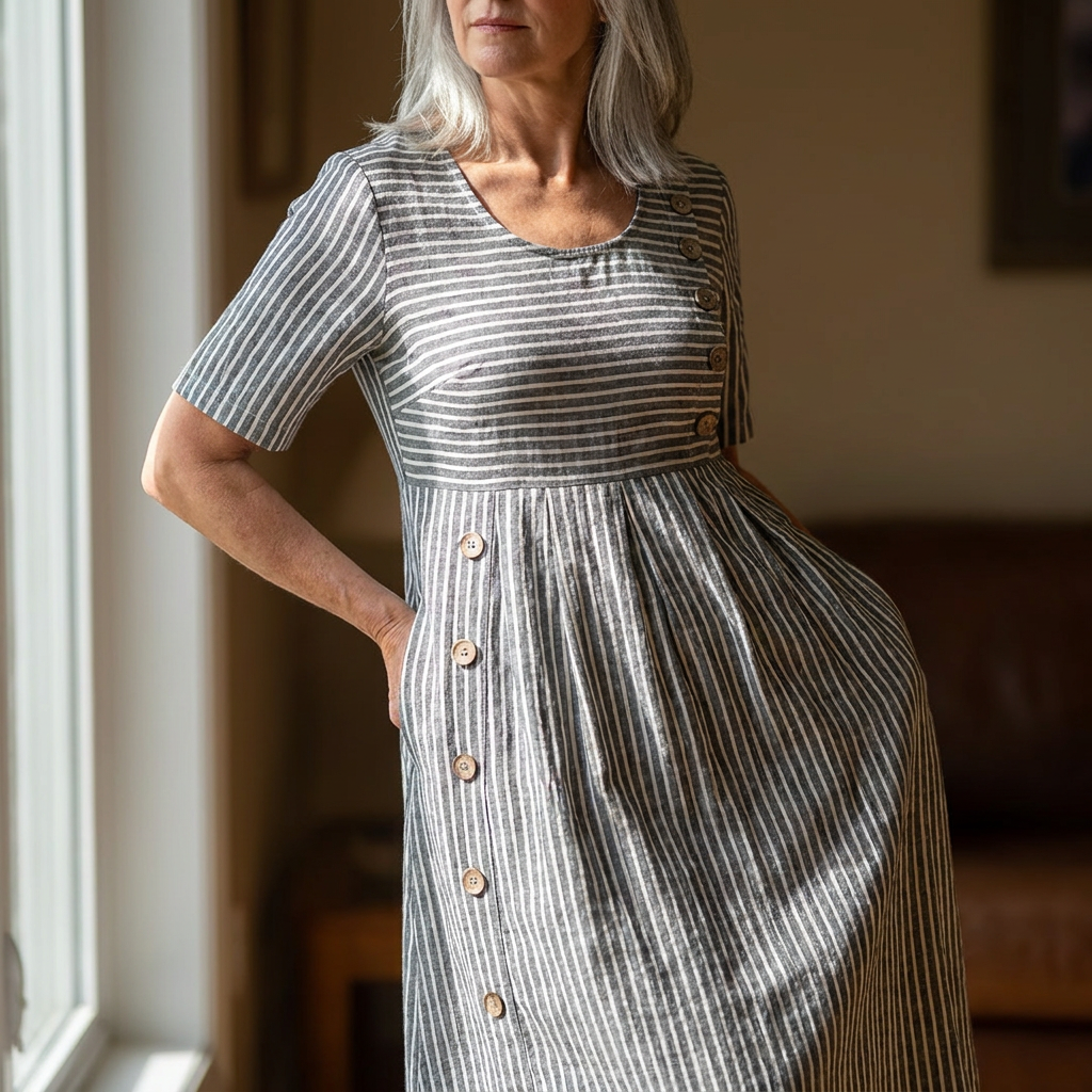 Vestido Midi a Rayas