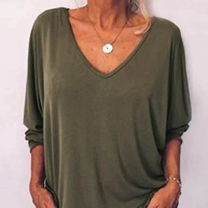 Top Drapado con Escote en V