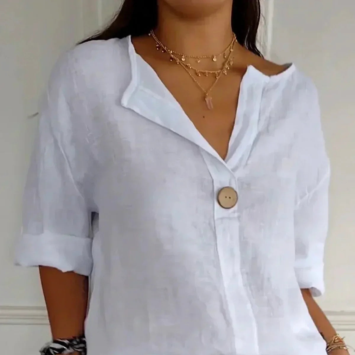 Blusa de Botón Relajada