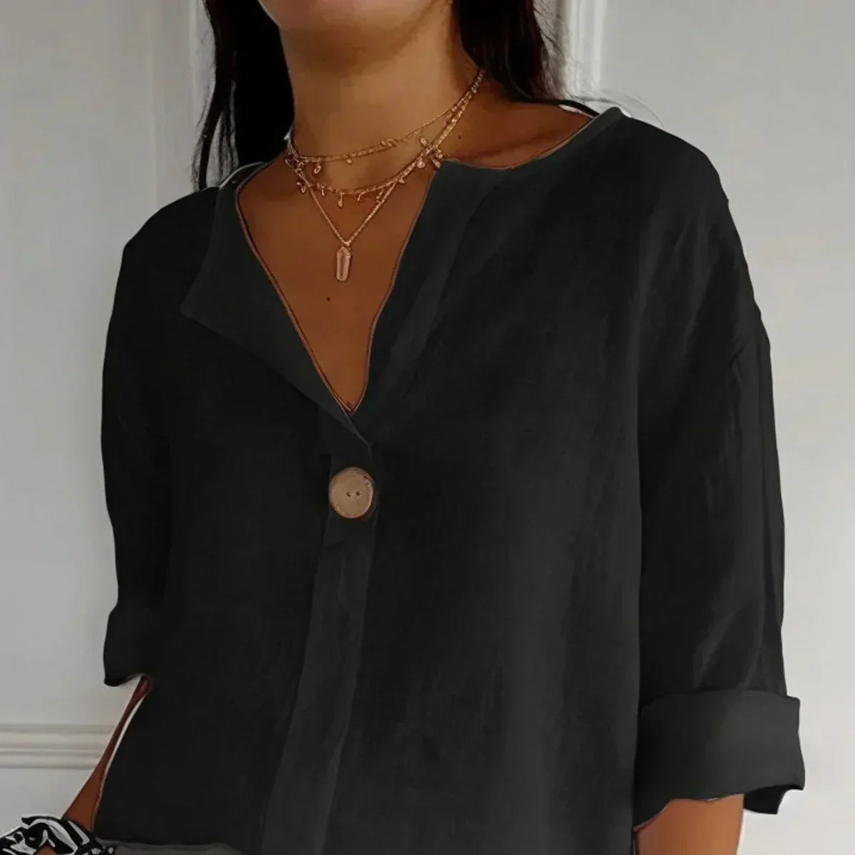 Blusa de Botón Relajada